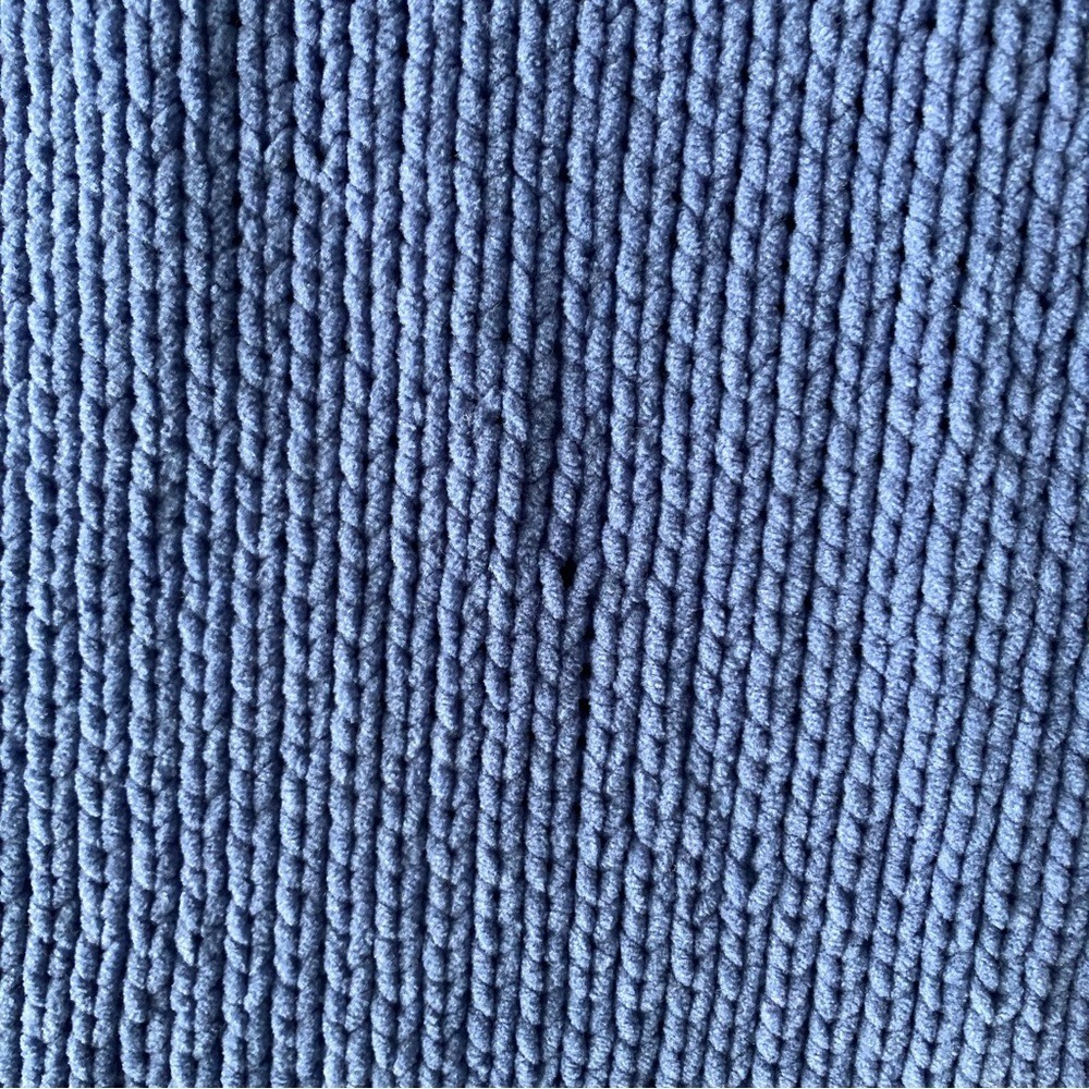 Aerie Chenille Oversized Hoodie Sweater Blue V-Neck Side Slit XS/S - Picture 9 of 12